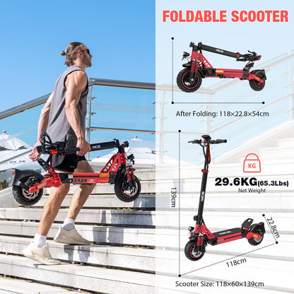 RCB D5 Electric Scooter Adults, E-Scooter, 90-100KM Range, 20.8Ah Battery, 500W Motor