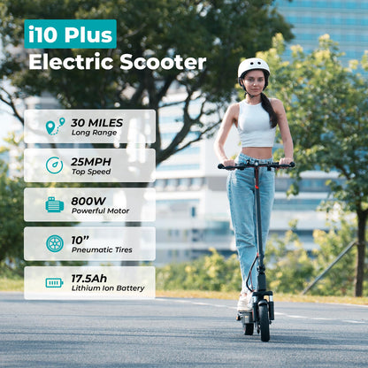 iScooter i10Plus/i10Max Fast Electric Scooter Adults, 50/80 KM Range, Support APP One-click Lock