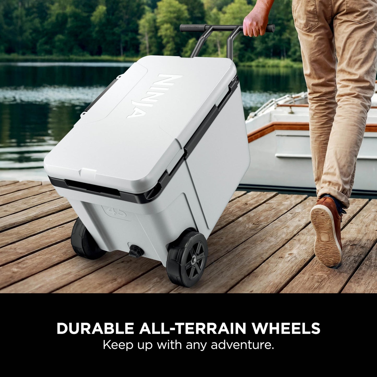 Ninja FrostVault Heavy-Duty Insulated Cool Box, Wheeled Premium Cooler