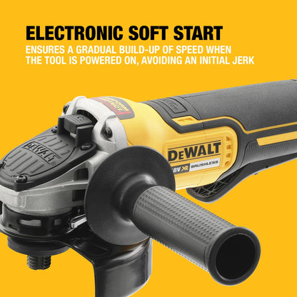 DEWALT 18V XR Brushless 125mm Paddle Switch Angle Grinder - Tool Only in TSTAK, DCG406NT-XJ