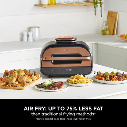 Ninja Foodi MAX Health Grill & Air Fryer with Digital Cooking Probe, 6-in-1; Grill, Fry, Bake