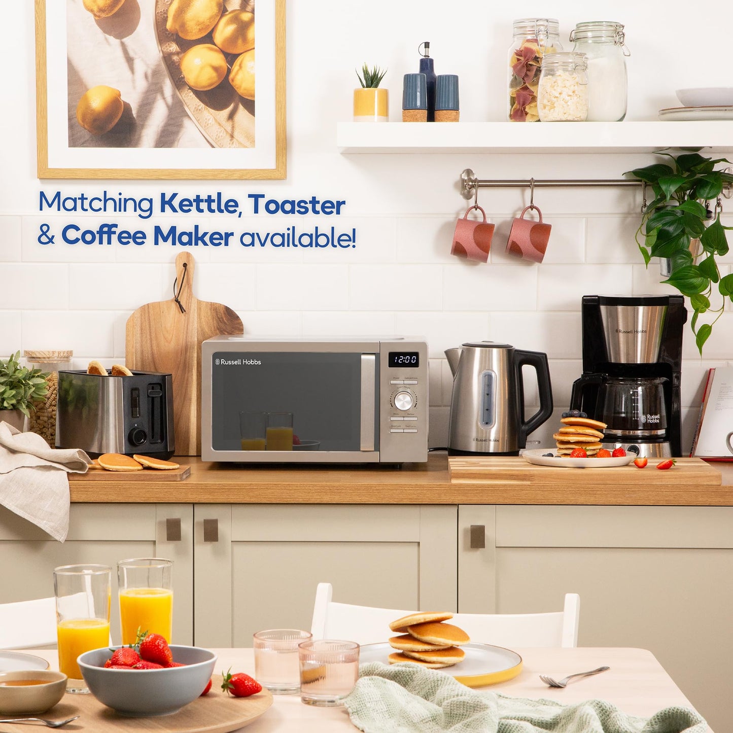 Russell Hobbs Stainless Steel Digital Microwave 20 Litre 800W Solo Digital with 5 Power Levels