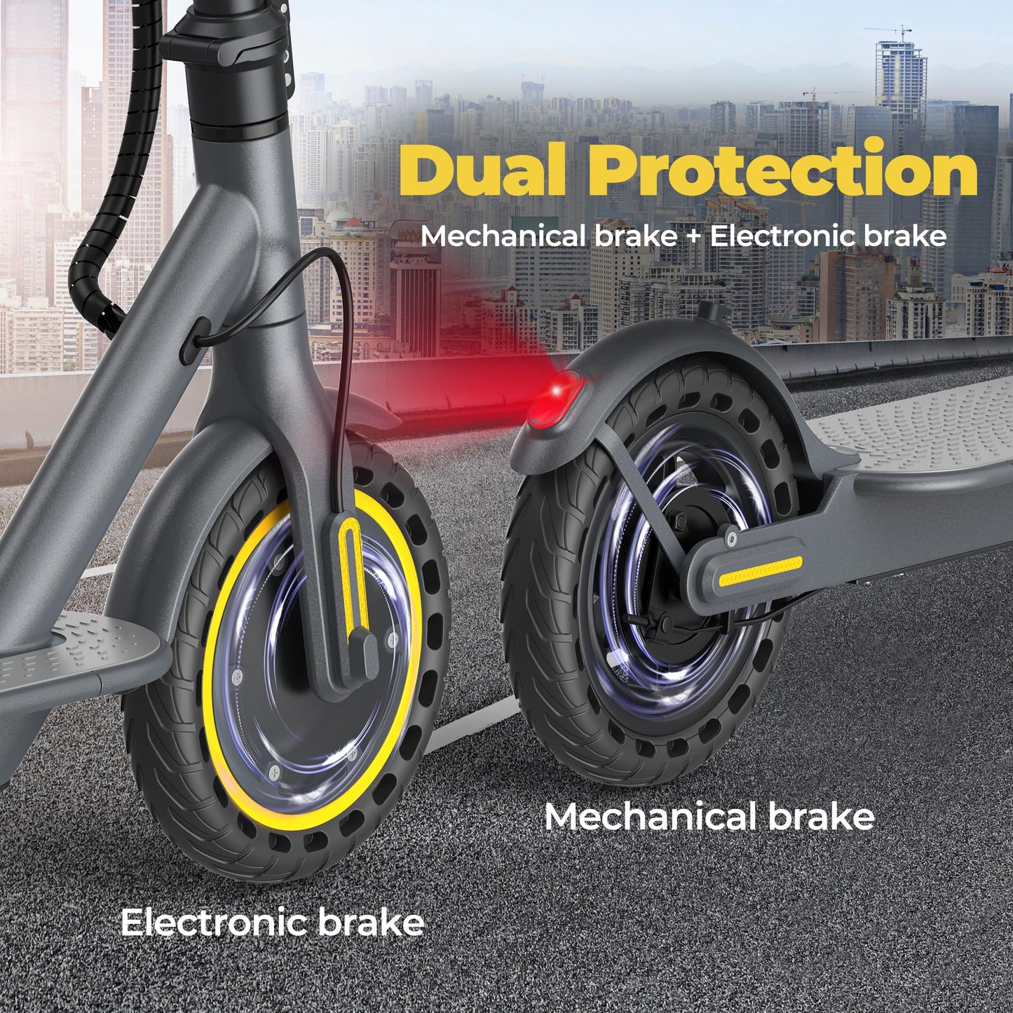 Riceel Electric Scooter, Max Speed 25 km/h, Max Range 20/30Km, 8.5" Solid Tire