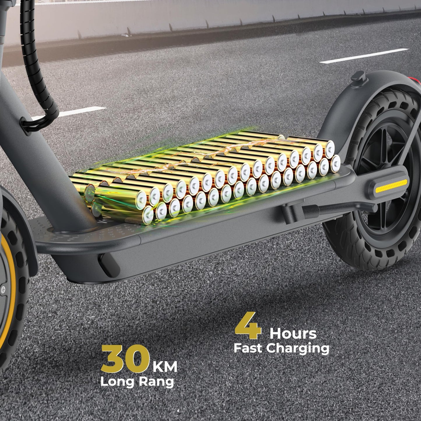 Riceel Electric Scooter, Max Speed 25 km/h, Max Range 20/30Km, 8.5" Solid Tire