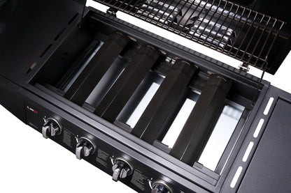 CosmoGrill Original 5 Gas Burner 4+1 Garden Grill, Steel Warming Rack, Side-Burner