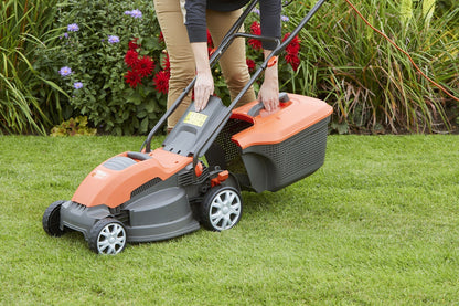 Flymo Speedi-Mo 360C Electric Wheeled Lawn Mower, 1500 W, Cutting Width 36 cm, Orange/black