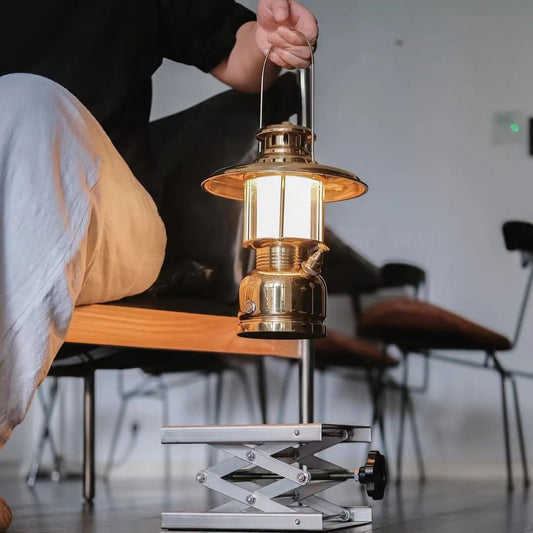 Railroad LED Lantern:Rechargeable & Battery Operated Brass Camping Light