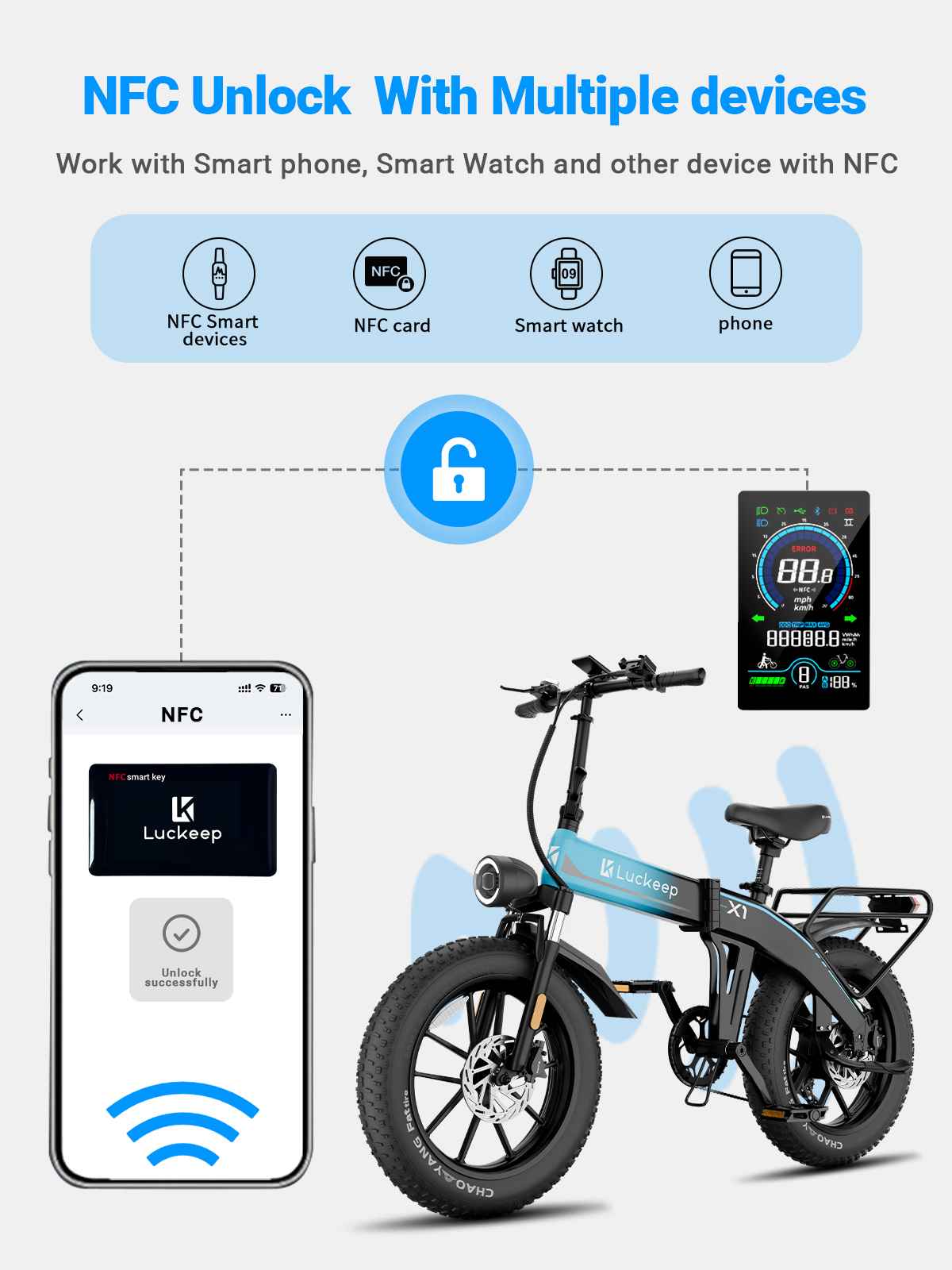 Luckeep X1 Foldable Fat Tire E-bike